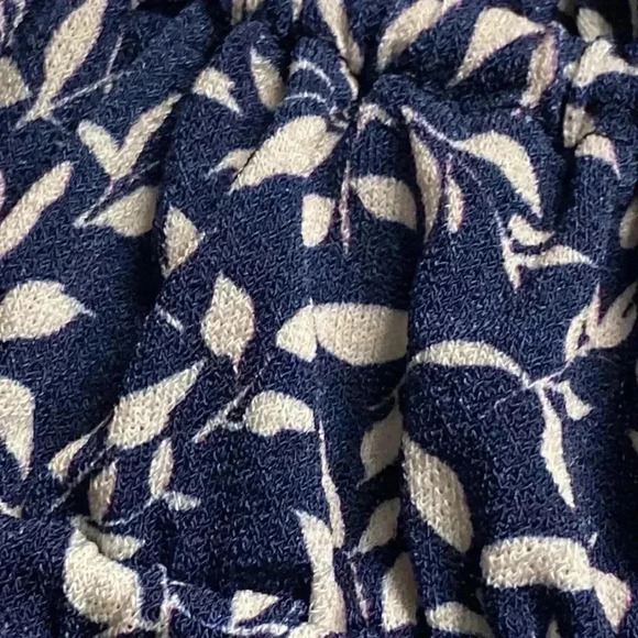 Blue & cream floral smock top shirt blouse - Picture 12 of 16